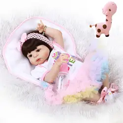 Счастливой Пасхи Reborn девушка кукла 23 "полный силиконовые куклы для новорожденных и малышей ребенок купаться игрушка подарок настоящее