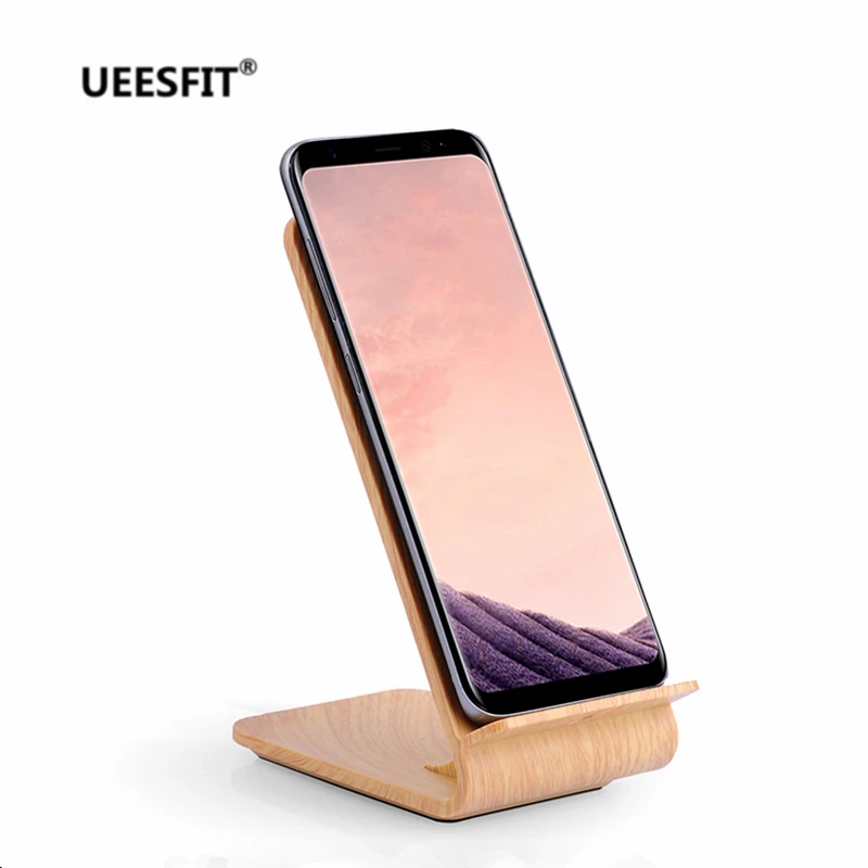 UEESFIT Wood Grain Fast Wireless Charger Quick Wireless Charging