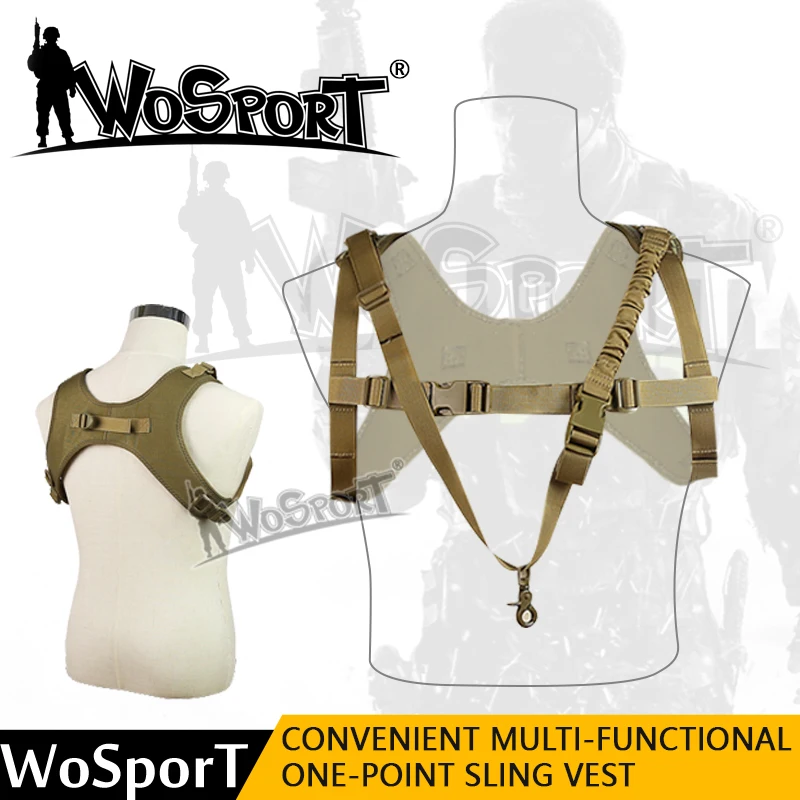 

WoSport Convenient Multifunction one point sling Outdoor Airsoft 1000D Nylon MOLLE Military Gun Hanging CS Tactical Outdoor
