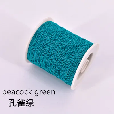 0,3 мм тонких морщин эластичная линия упругий канат швейная нижней линии спандекс круглая эластичная повязка, эластичная линия - Цвет: peacock green