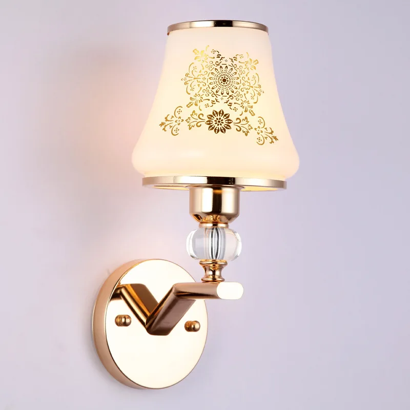 Apextech настенный светильник Европейский Классический роскошный стиль E27 розетка для гостиной художественный настенный светильник для гостиницы спальни прикроватный ночник - Цвет абажура: 2