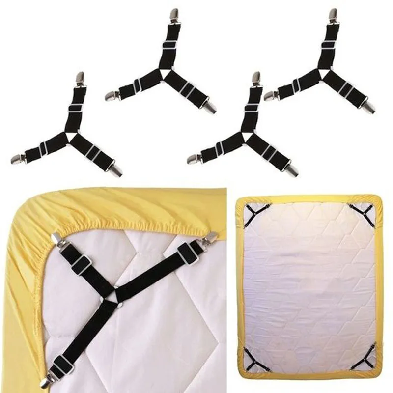 

Bed Sheet Clip Fastener Blanket Grippers Holder Slip-Resistant Belt Adjustable Clips Mattress Home Living