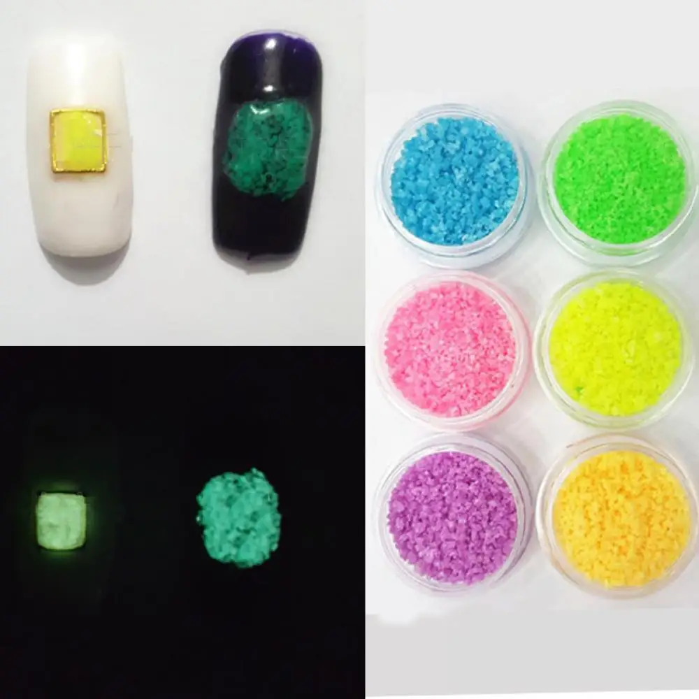 

Azeroin Women Fashion Glitter Luminous Nail Art Stickers Tips Manicure Glow In The Dark Free Shipping