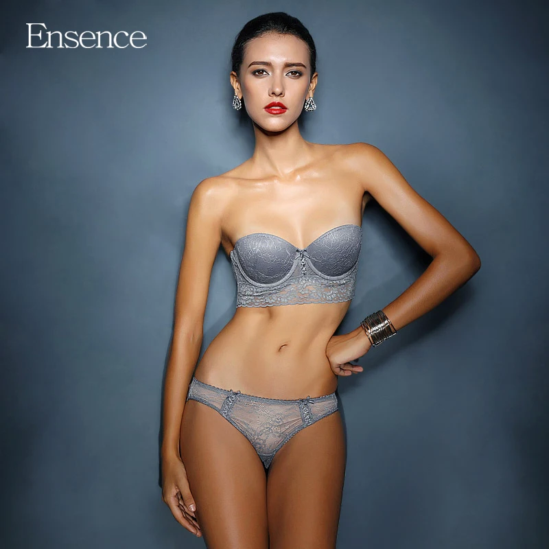 Ensence Strapless Bra Set Sexy Small Girls Push Up