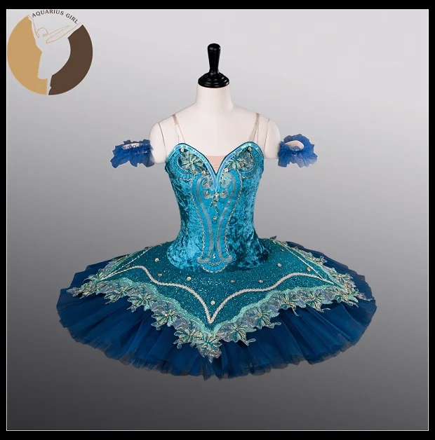 blue color ballet dress
