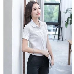 Women Summer Shirts Cotton Blusas Femininas Women Tops And Blouses OL Short White Blouse Ladies Clothes Mujer De Moda 2019 Women Summer Shirts Cotton Blusas Femininas Women Tops And Blouses OL Short White Blouse Ladies Clothes Mujer De Moda 2019