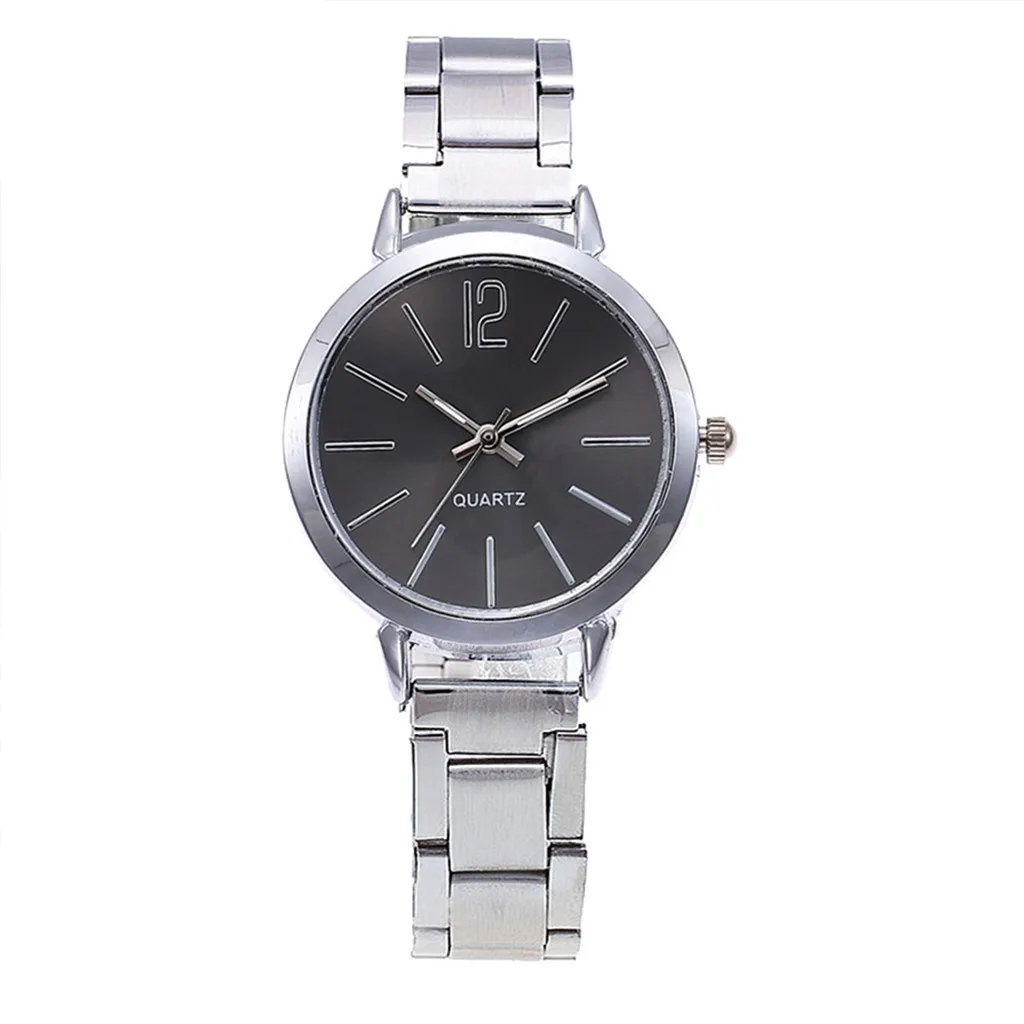 Женские часы-браслет, модные часы из нержавеющей стали, аналоговые кварцевые круглые наручные часы, деловые часы, женские часы