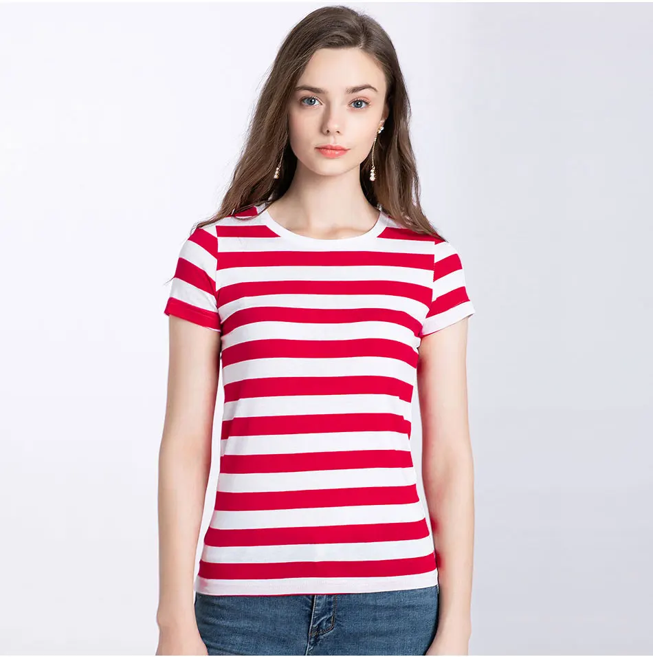 red and white striped tee womens