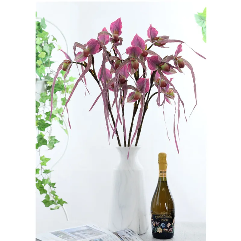 XUELY, высококачественный профилированный цветок, искусственная Цветочная Орхидея, настоящие тапочки, имитация орхидеи, искусственный цветок