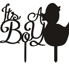 100 шт./партия, креативный дизайн «It's of boy», акриловая Свадебная вставка для торта, украшения для торта для вечеринки