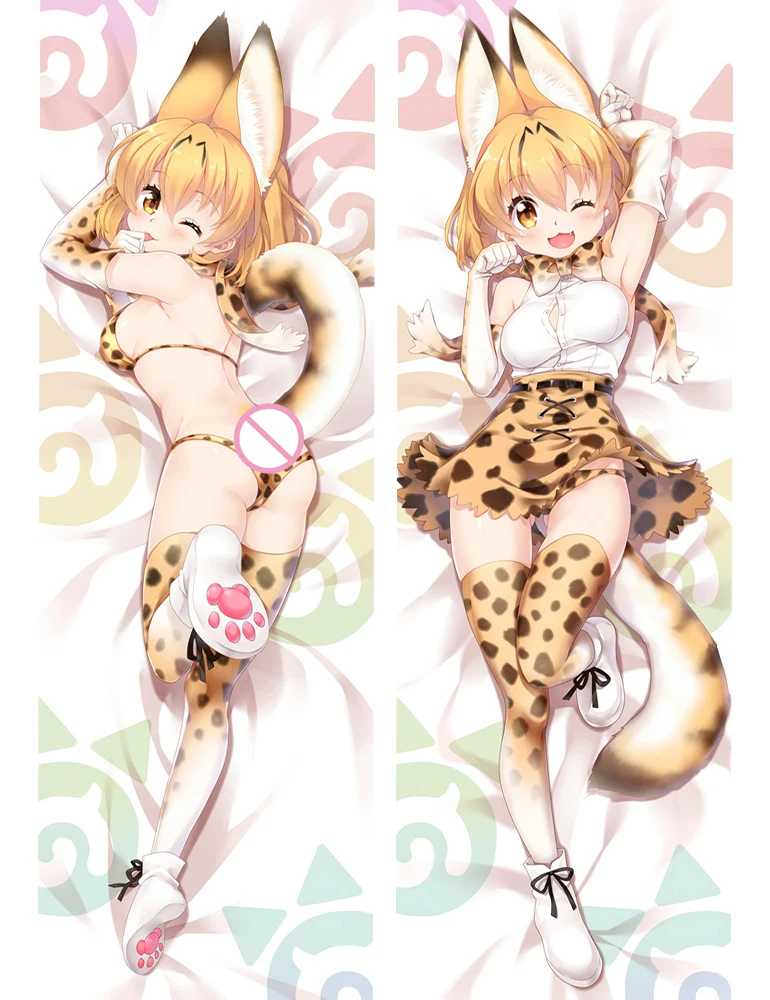 Обновление сентября аниме Kemono Friends Kaban & Raccoon Fennec Serval Подушка Dakimakura чехол