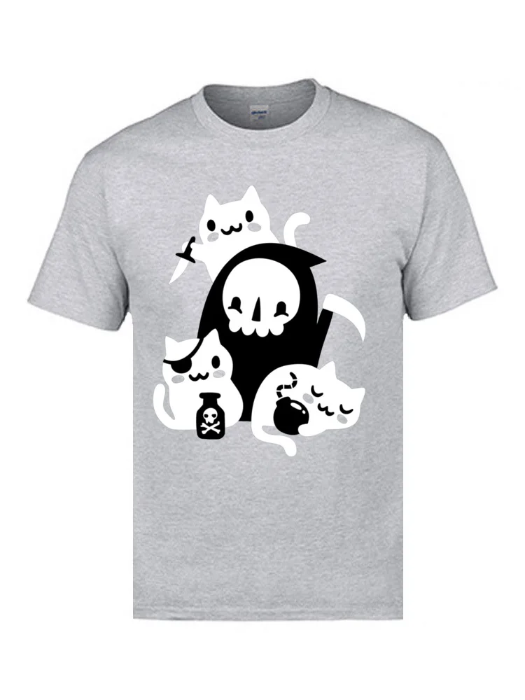 Tops Tees Deaths Little Helpers 6835 Summer/Autumn Short Sleeve 100% Cotton Fabric O Neck Mens T-shirts Casual Sweatshirts Funky Deaths Little Helpers 6835 grey
