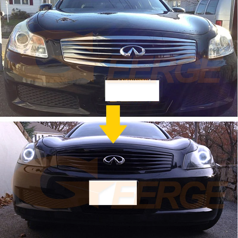 Для INFINITI G35 G37 2007 2008 2009 ксеноновая фара отличное Ультра яркое освещение COB комплект светодиодов «глаза ангела» halo ring