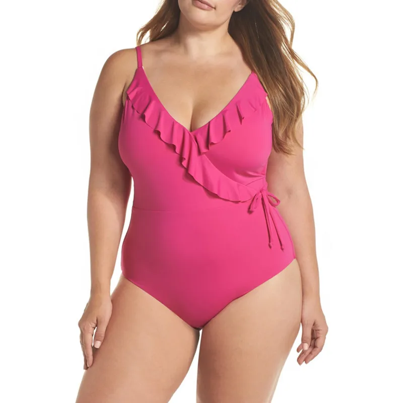 2019 Plus Size XL to 5XL One Piece Women Swimwear Green Leaves Large Swimsuit Female Big 4XL Bathing suit Sexy Beachwear Biquini-4