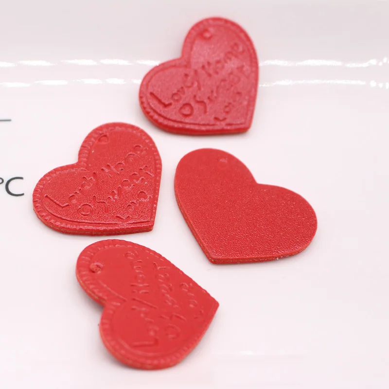 

10pcs Sweet Love Artificial Leather Charms Brooch Patch Findings Handmade Pendants Ear Drop Women Jewelry Accessories C316