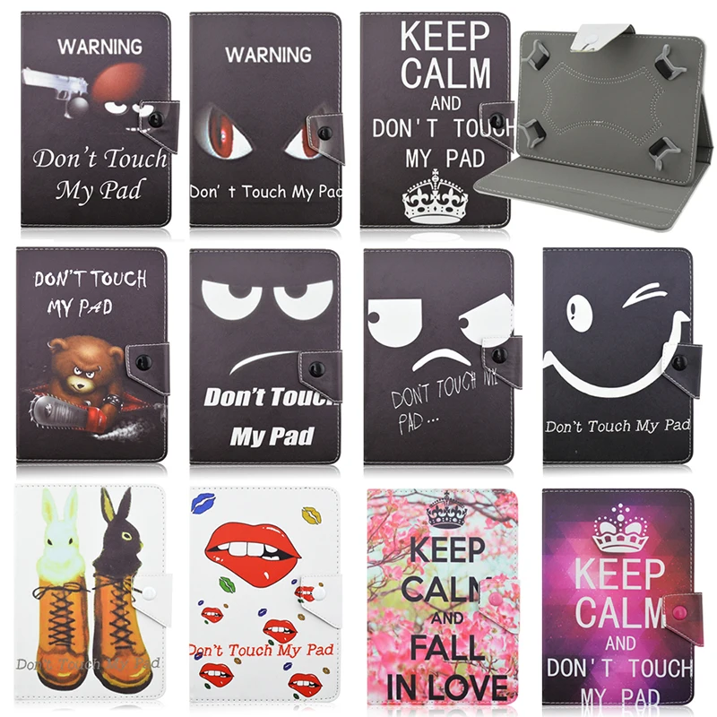 

Black print pattern Leather Case Cover Stand For Lenovo IdeaTab A10-70 A7600 for Universal Android Tablet 10" inch S4A92D