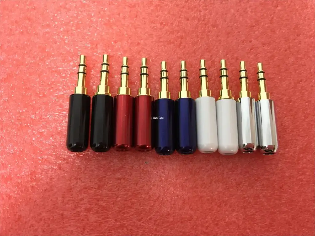 200pcsBlack 3 pole or 4 pole 3 5mm Plug Male Headphone Jack 3 5 mm Audio Connector For 4mm Cable Adapter mixed color