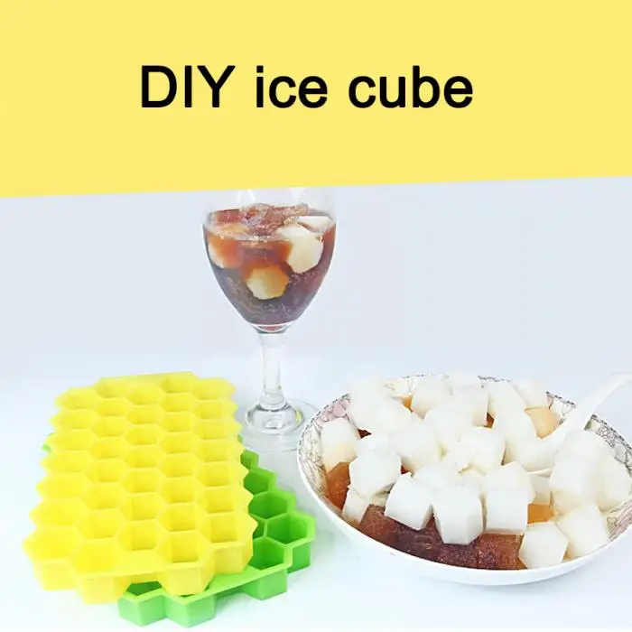 Силиконовые кубики льда лоток 37 сетки DIY Jelly Желе Форма с крышкой для бара Кухня может CSV