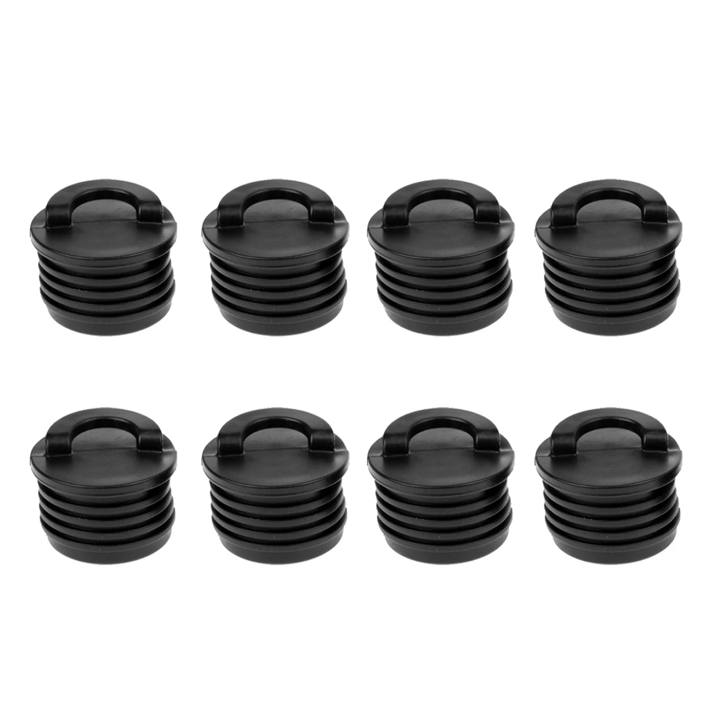 MagiDeal 8 Pieces Black Kayak Marine Boat Scupper Stopper Bungs Drain Holes Plugs Paddle Drip Rings Kayak Accessory  
