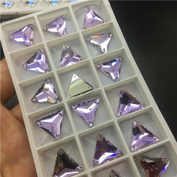 001VL Vitrail Light TopStone K9 кристалл пришивной камень 16 мм Tri-angle пришивные стразы с плоской задней частью пришивные камни для украшения одежды платья - Цвет: 001VL Vitrail Light