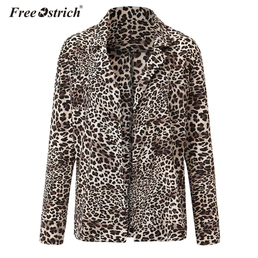 

Free Ostrich Coat Women Leopard Sexy Autumn Cardigan Leopard Print Long Coats for women 2019 casual outwear chaqueta mujer N30