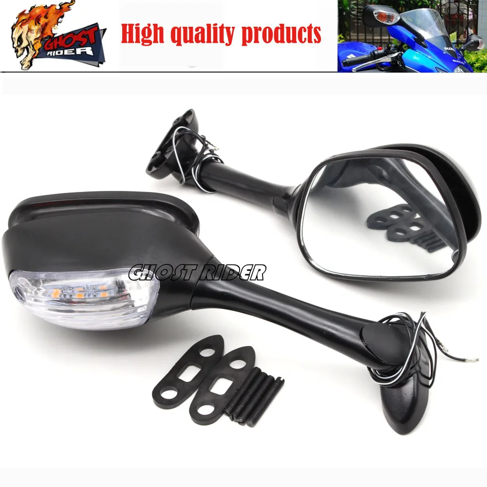 Clear Integrated Turn Signal Mirrors LED for Suzuki GSXR 600 750 2006 2010 1000 2005 2010 K6 K7