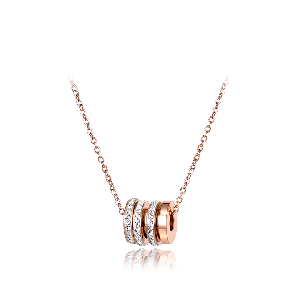 

JeeMango Classic Cubic Zirconia Circle Chokers Necklace Pave Setting Rhinestone Gold Color Stainless Steel Female Jewelry N18028