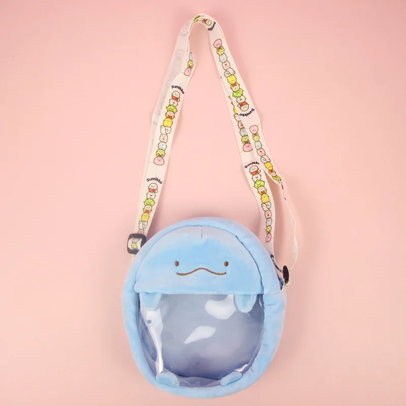 6 Styles Cute Plush Bag Of Sumikko Gurashi Mini Children Plush Bag Nano Doll Soft Pillow Corner Bio Cartoon Doll Bags for Kids - Цвет: Синий