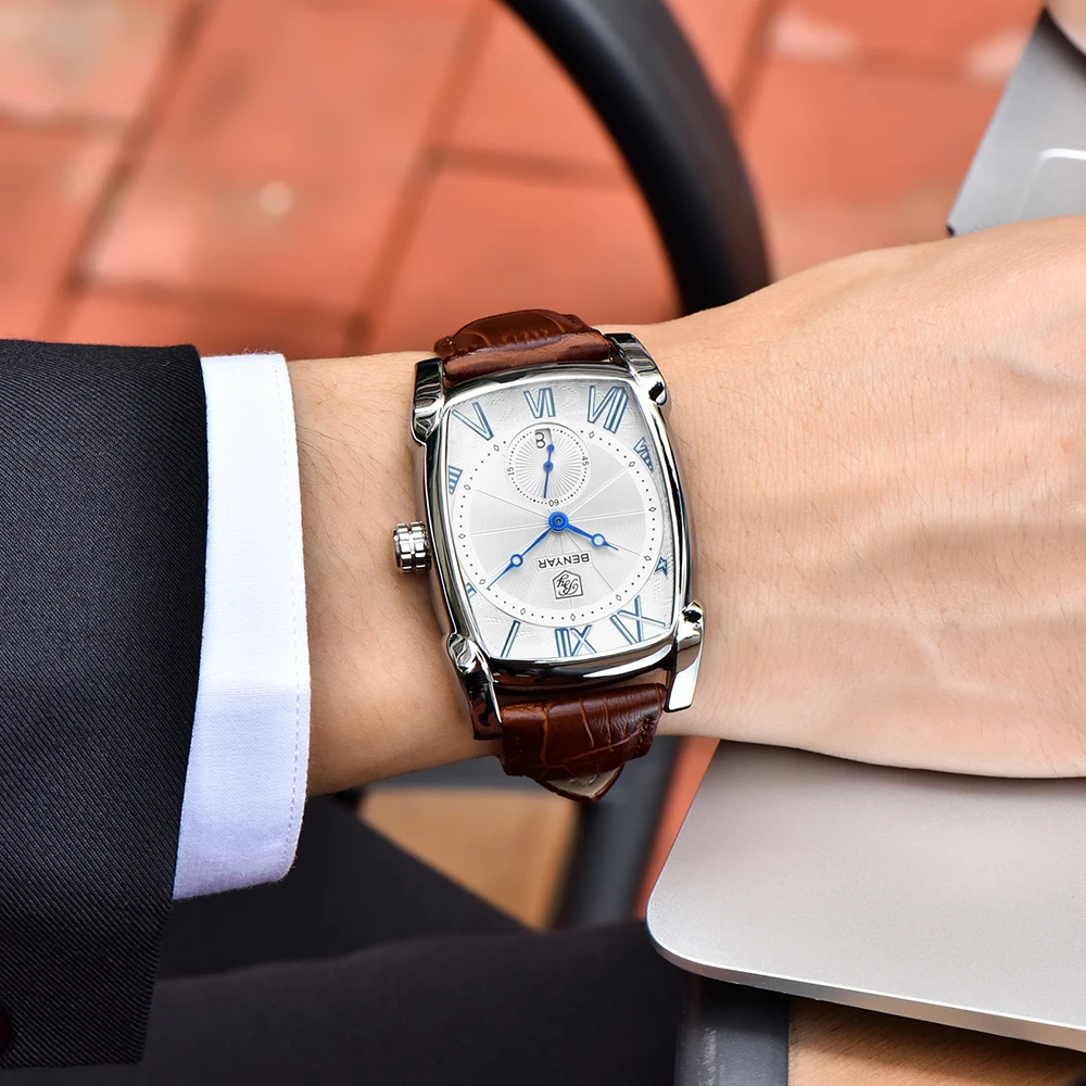 Leather Benyar Montres 38 Mm Men Watch|benyar Men's Quartz Watch