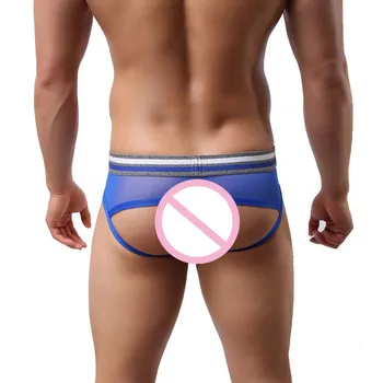 

Sexy Underwear Mens Thongs Mesh Transparent Jockstrap Briefs Tanga Hombre Show Hips Sous Vetement Homme Sexy Hot 3pcs/lot