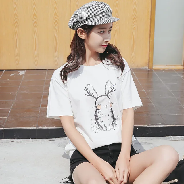 Pack-of-2-summer-new-cotton-t-shirt-female-short-sleeved-white-round-neck-loose-student.jpg_640x640