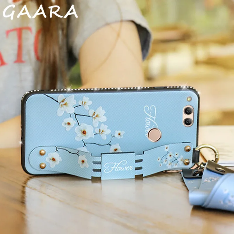 

Diamond Case for Huawei Honor 8X Max 6X 7X 6A Honor 8 9 10 Lite Lanyard Stand Case for Huawei Honor 10 V10 V20 5A V9 Play coques