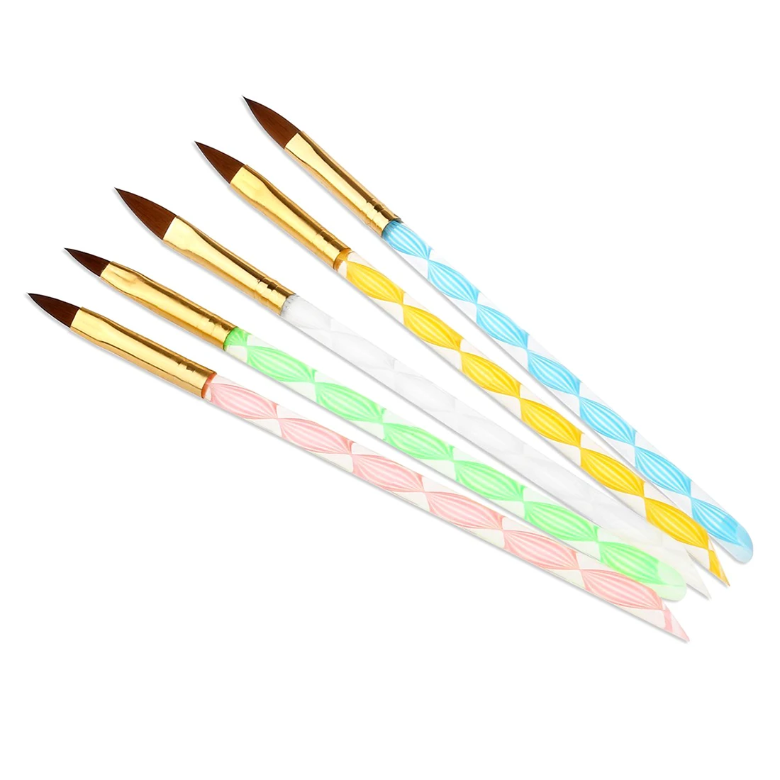 

5 x Acrylic Nail Art UV Gel Carving Pen Brush Liquid Powder DIY