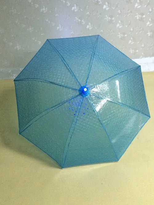 Blue Зонтик со светодиодом загорается Прозрачные Зонтики вспышка Ночная защита безопасный подарок ребенку - Цвет: Blue