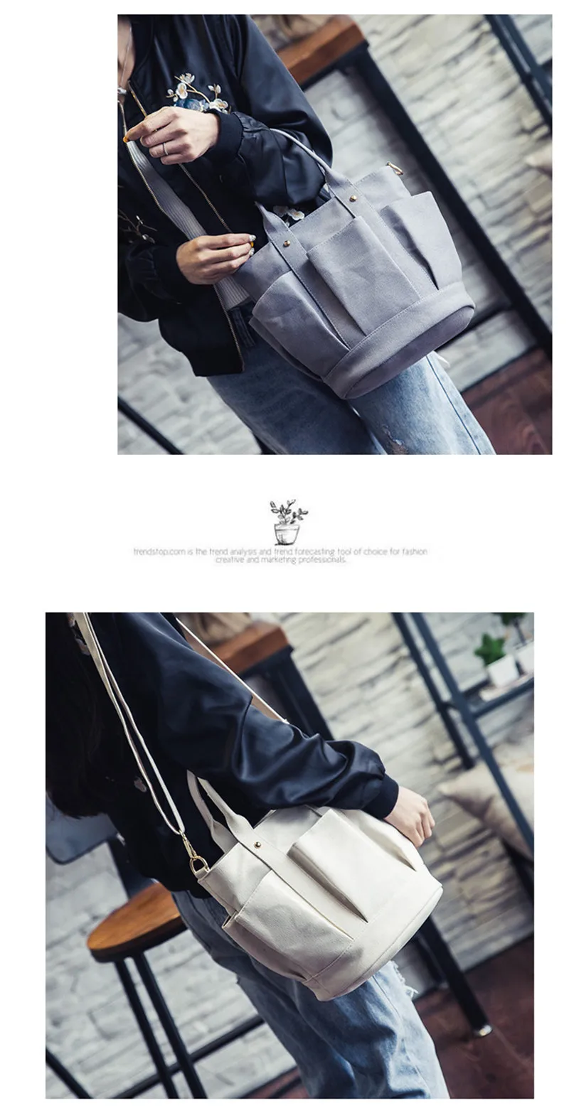 New Women Canvas Bag Drawstring Bucket Small Cross-body Bag Fashion Trend Brief Shoulder Bag For Lady Female Handbag Sac SS7381 (8)