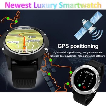 

3G Smart watch GPS Heart Rate Android MTK6580 1GB+16GB AMOLED Display 490MAH Smartwatch IP67 Waterproof wristwatch business men
