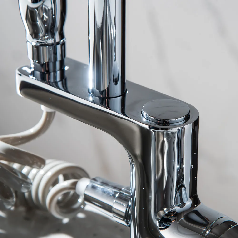 Spring Style Kitchen Faucet Brushed Nickel Faucet Pull Out All Around Rotate Swivel 2-Function Water Outlet Mixer Tap Torneira26