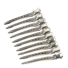 10pcs grampos de cuidados com o cabelo de aço inoxidável cabeleireiro seccionamento grampos para cabeleireiro barbeiro corte de cabelo uso ferramentas de estilo