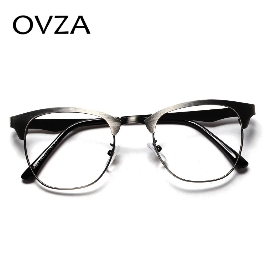 

OVZA Ultra-thin Optics Spectacle Frame Women Metal Eyeglasses Transparent Lens Male Retro Optical Frames Do The Old Process A170