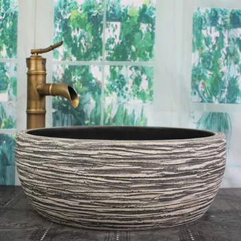 

hot selling antique retro style porcelain face basin for bathroom