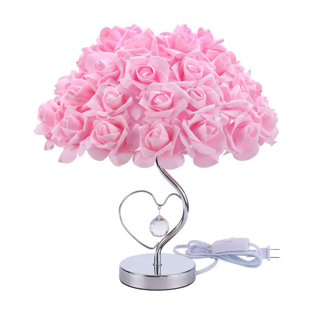 Современные свадебные декорации настольная лампа подарок на день Святого Валентина Свадьба спальня прикроватная настольная лампа креативный цветок розы светильник