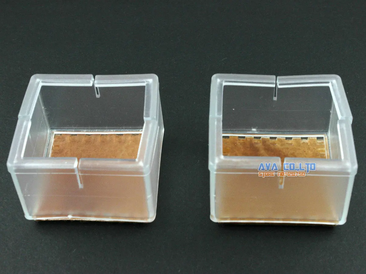 12 Pcs 40*40mm Chair Leg Cap Rubber Feet Protector Pad Cover Square Felt Base