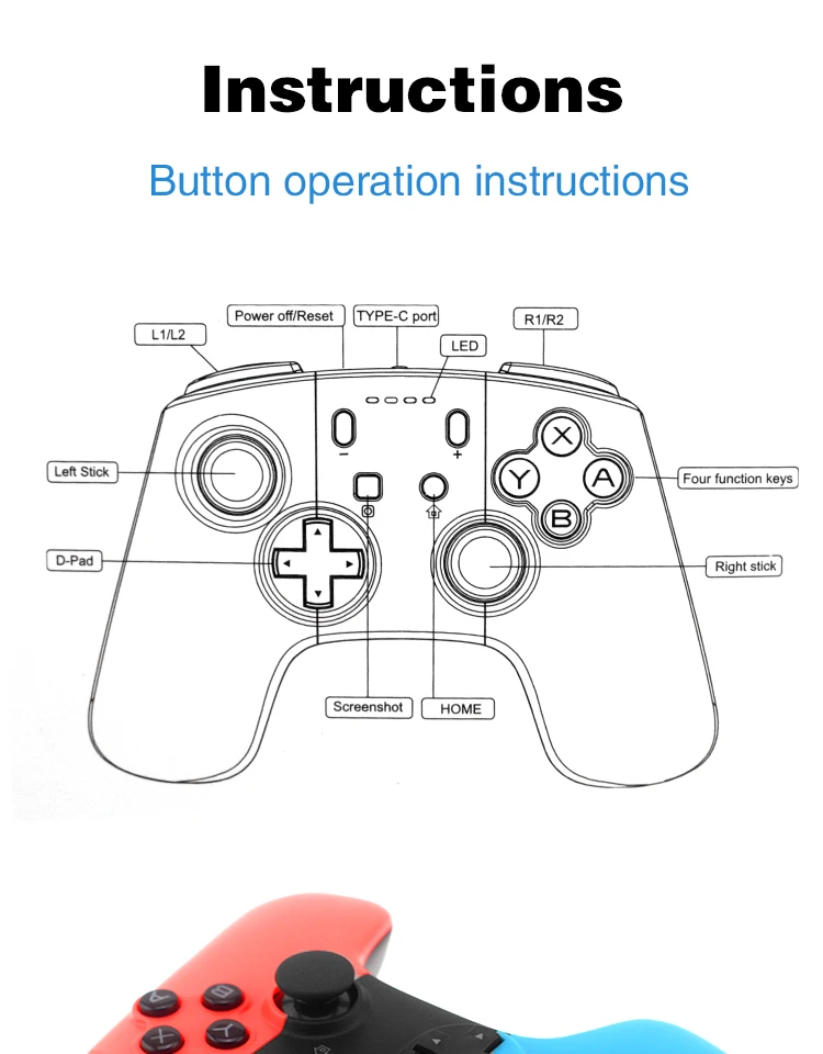 Беспроводной Bluetooth игровой контроллер для NAND геймпад с переключателем игры джойстик для Android телефона джойстик для ПК