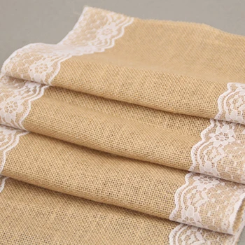 

30*180cm European-Style Luxury Table Cloth Lace Burlap Table Runner for Party Wendding Christmas
