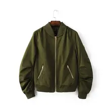 2017 Women Flight Bomber Jackets New arrival hot sale Spring Autumn Army Green Lady Casual short Coat outerwear Navy Black