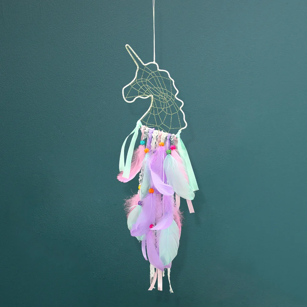 Unicorn Dream Catcher Gift For Guest Dream Catcher Kids Baby Shower Wedding Party Bedroom Wall Hanging Decoration For Home PAT42 (4)