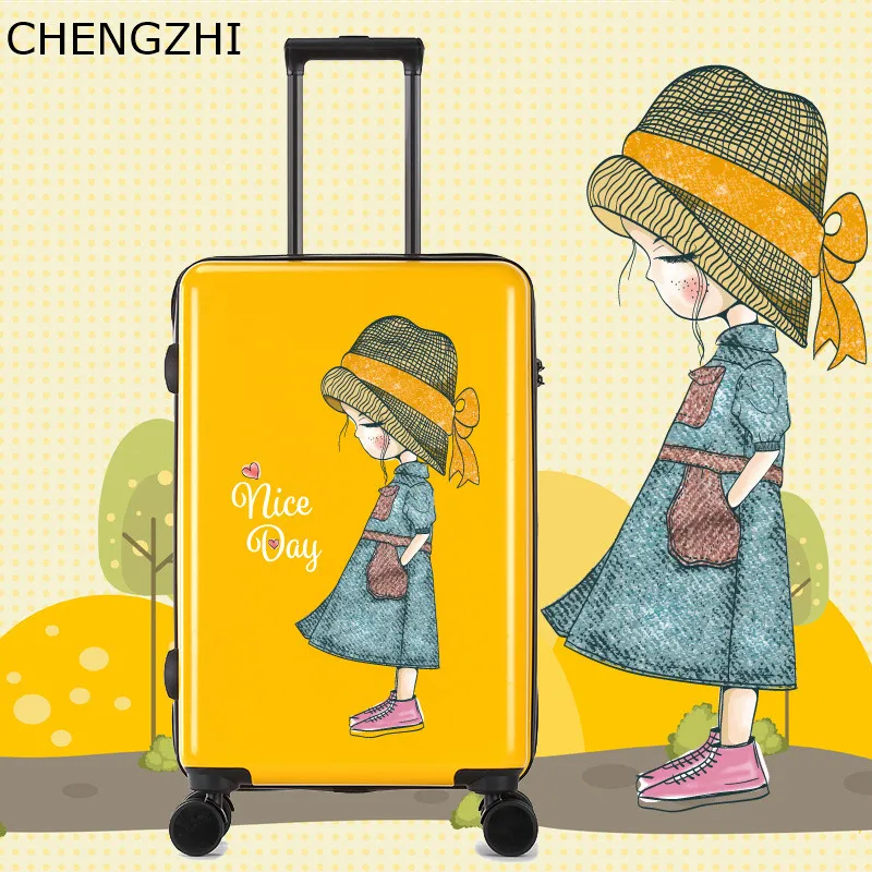 

CHENGZHI Cartoon scratch-resistant 20“24 inch High Quality ABS+PC Rolling Luggage Spinner brand Travel Suitcase trolley bag