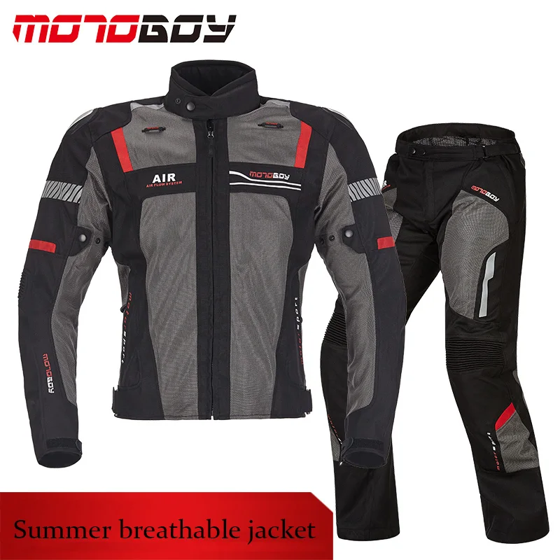 

New Arrival MOTOBOY motorcycle mesh suit ventilation and protective jacket and pant set summer set