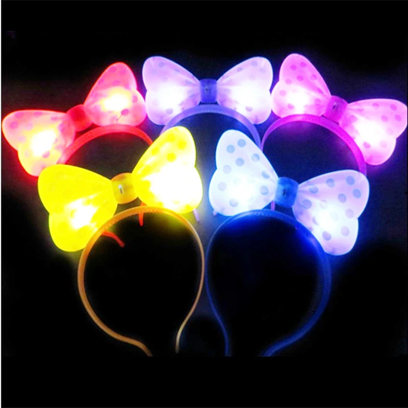 

Flashing Glowing LED Bow headband light up for Halloween Christmas Wedding Party decorations Children's day kid's day toys gifts