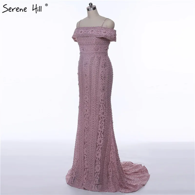 Новейшая "Русалка" элегантное вечернее платье длинное сексуальное без рукавов Жемчуг Бисероплетение вечерних платьев Serene Хилл LA6013